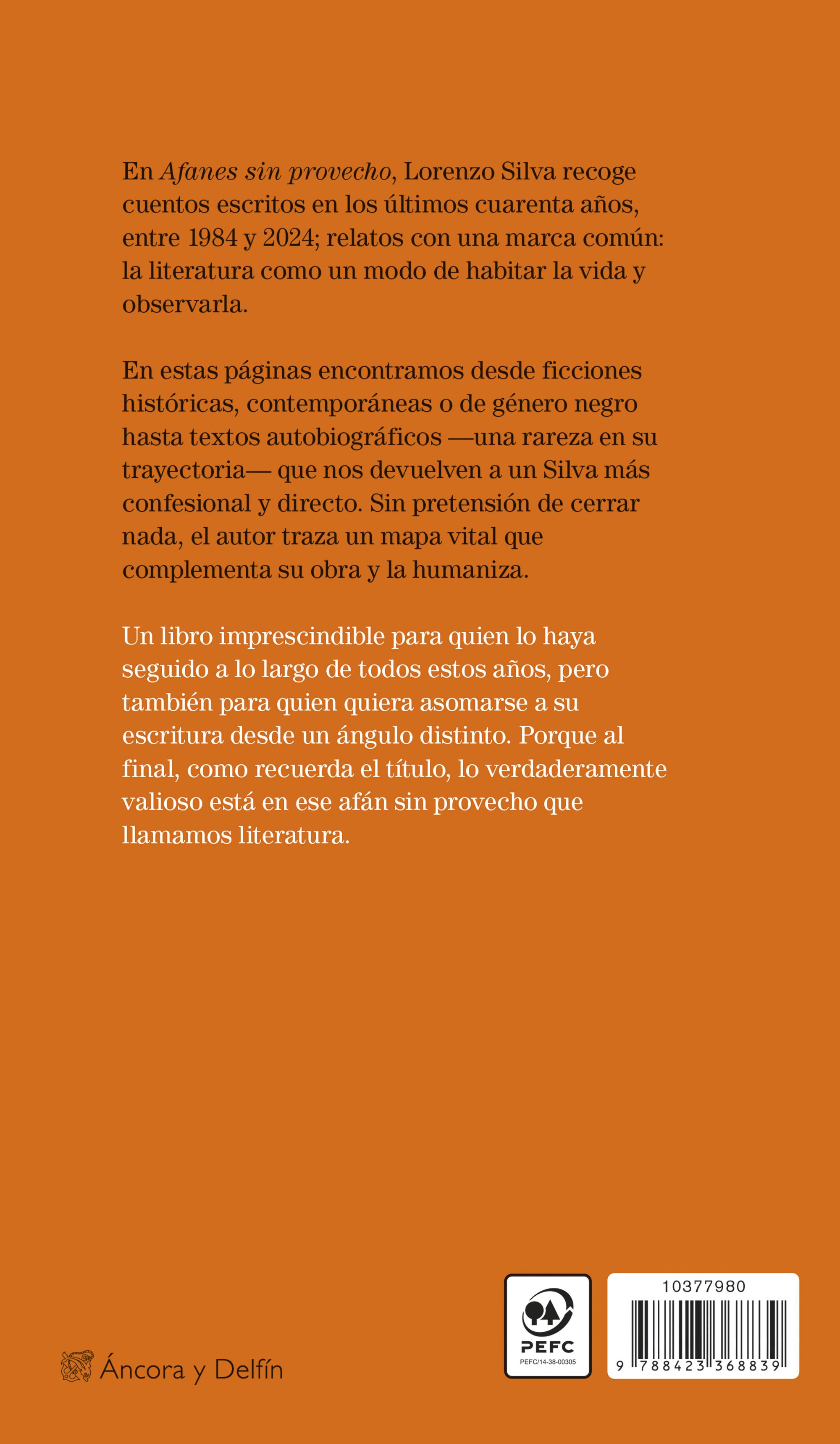 Miniatura contraportada Afanes sin provecho