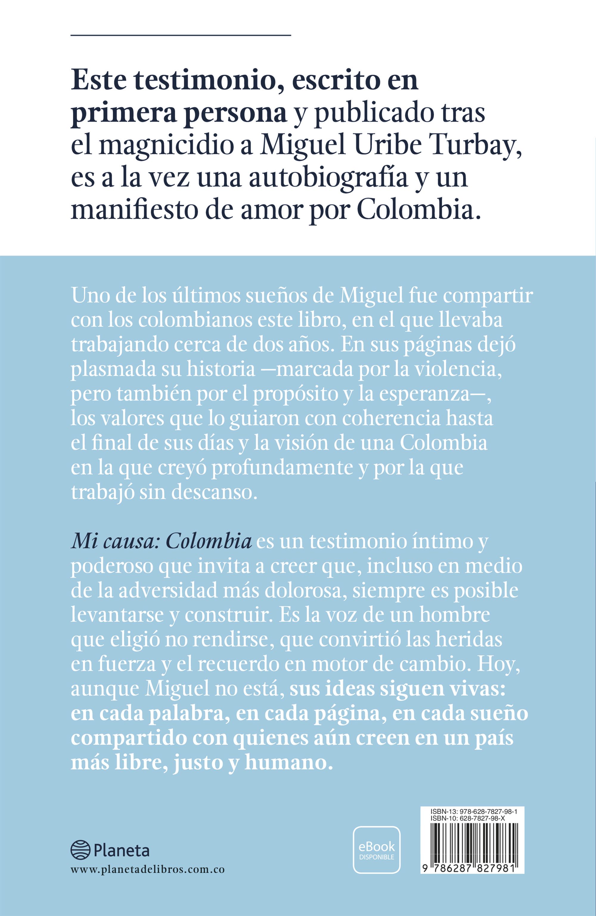 Miniatura contraportada Mi causa: Colombia