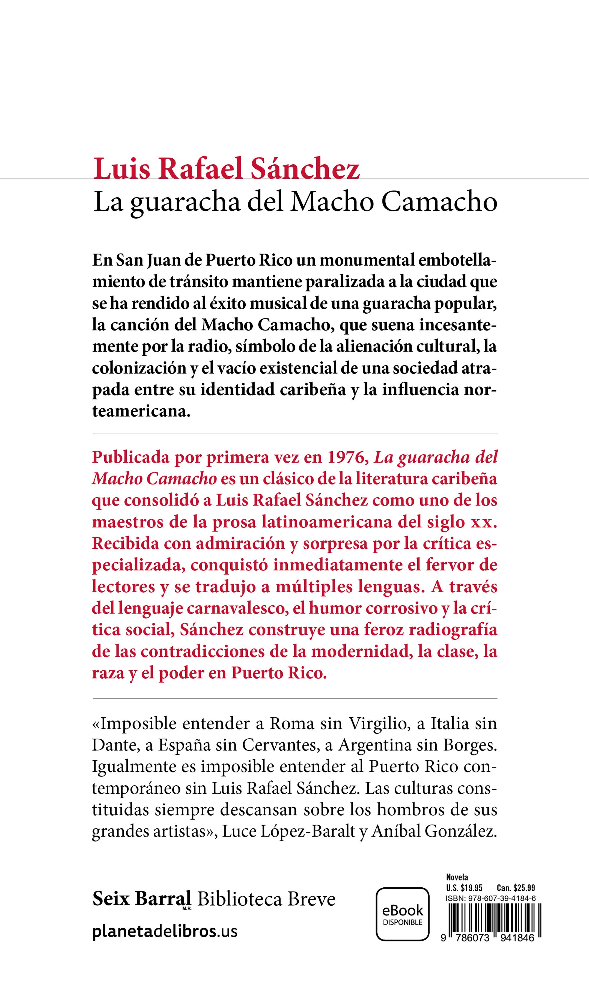 Miniatura contraportada La guaracha del macho Camacho (Spanish Edition)
