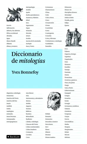 Portada Diccionario de mitologías