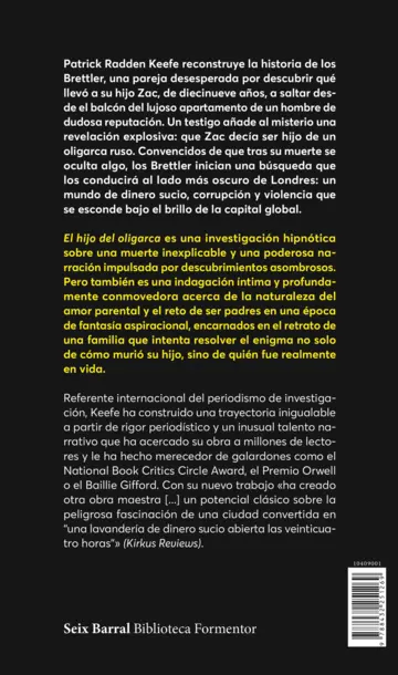 Contraportada El hijo del oligarca