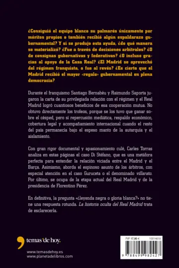 Contraportada La historia oculta del Real Madrid contada por un culé