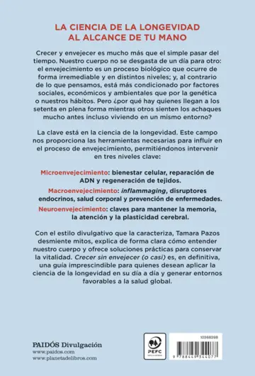 Contraportada Crecer sin envejecer (o casi)