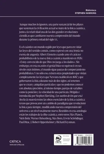 Contraportada Los sueños de los que está hecha la materia