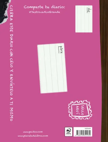 Contraportada Destroza este diario. A lo grande - Rosa flúor