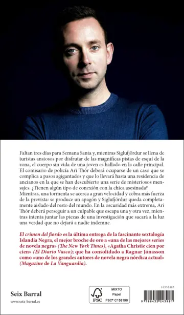 Contraportada El crimen del fiordo (Serie Islandia Negra 6)