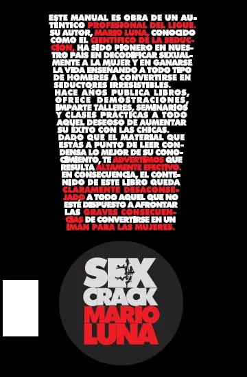 Contraportada Sexcrack.  Conviértete en un maestro