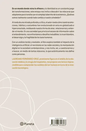 Contraportada Las máscaras de la sociedad contemporánea