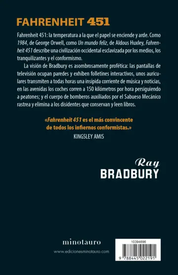 Contraportada Fahrenheit 451