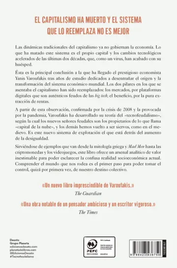 Contraportada Tecnofeudalismo (Ed. Argentina)