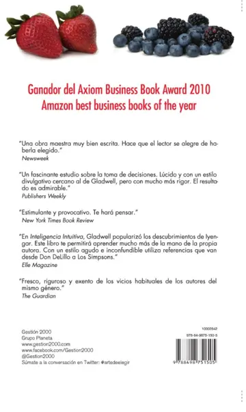 Contraportada El arte de elegir