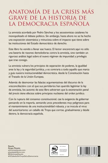 Contraportada La amnistía: el caballo de Troya de la democracia