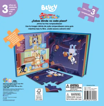 Contraportada BBC Bluey. Mi primer libro de rompecabezas