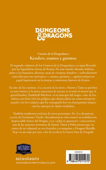 Contraportada Cuentos de la Dragonlance nº 02/06 Kenders, enanos y gnomos