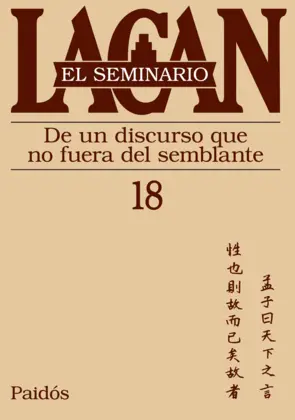 Portada Seminario 18 de un discurso que no fuera del sembl
