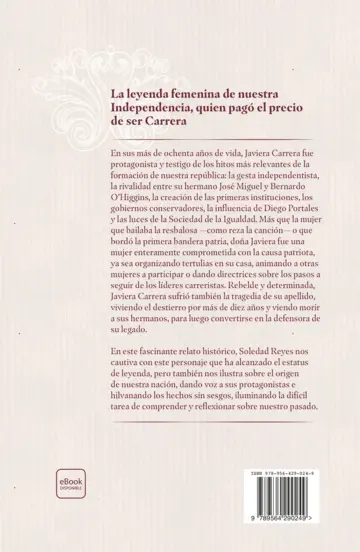 Contraportada Doña Javiera y la formación del Chile republicano