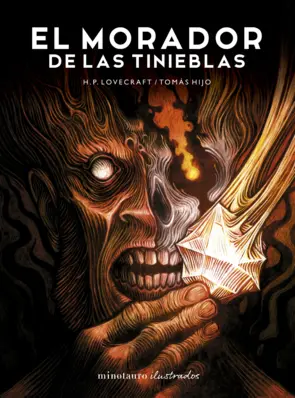 Portada El morador de las tinieblas, de H.P. Lovecraft. Ilustrada por Tomás Hijo
