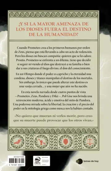 Contraportada Pandora, el destino de la humanidad