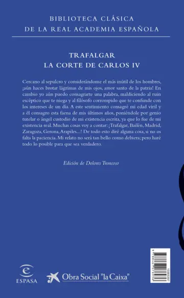 Contraportada Trafalgar. La corte de Carlos IV