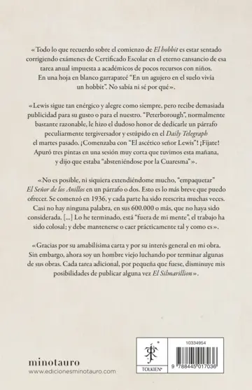 Contraportada Cartas de J.R.R. Tolkien