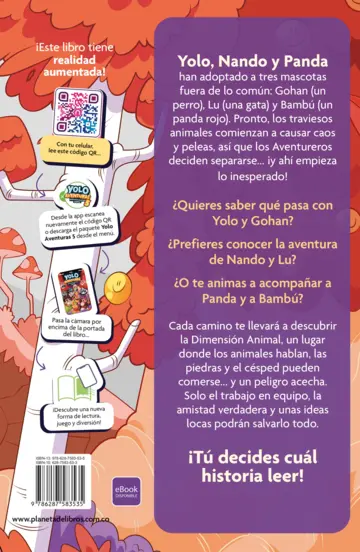 Contraportada Yolo Aventuras 5. Mascotas de otro mundo