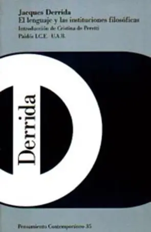 Portada El Lenguaje y las instituciones filosóficas