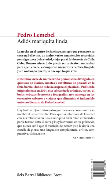 Contraportada Adiós mariquita linda