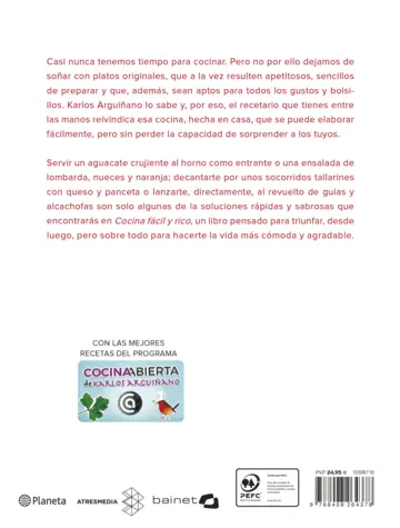Contraportada Cocina fácil y rico