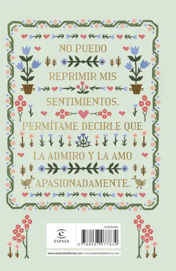 Contraportada Orgullo y prejuicio. Edición especial con cantos decorados