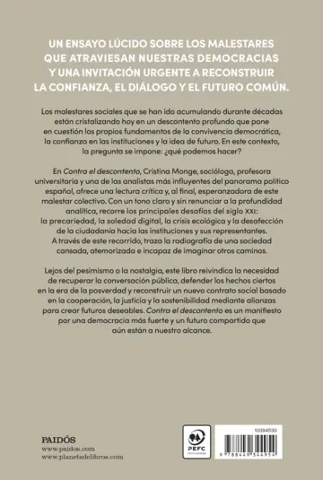 Contraportada Contra el descontento