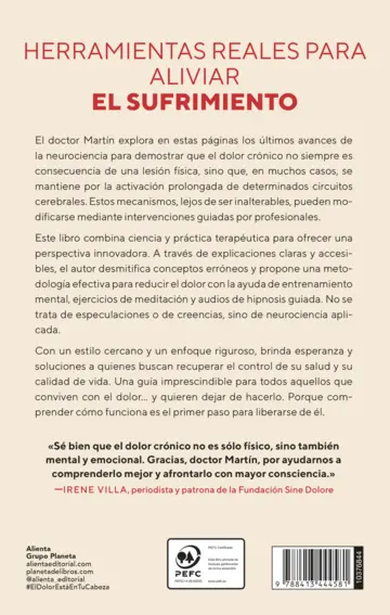 Contraportada El dolor está en tu cabeza, no en tu cuerpo