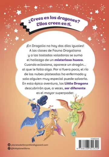 Contraportada Little Dragons 6. El misterio de las alas