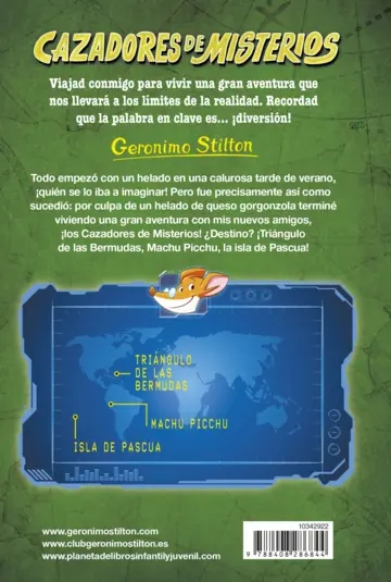 Contraportada Cazadores de misterios 1. Las esferas del tiempo