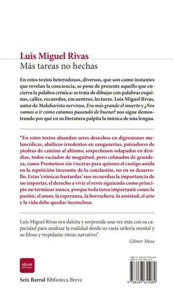Contraportada Más tareas no hechas