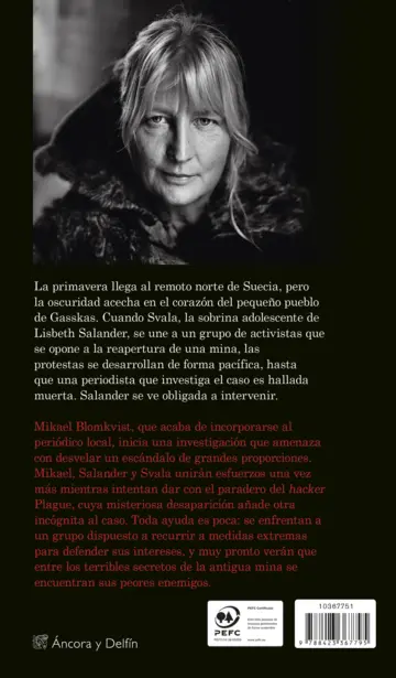 Contraportada Los colmillos del lince (Serie Millennium 8)