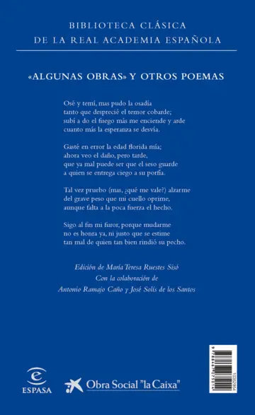 Contraportada "Algunas obras" y otros poemas