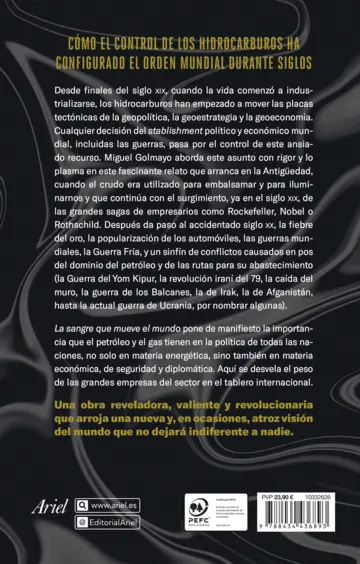 Contraportada La sangre que mueve el mundo