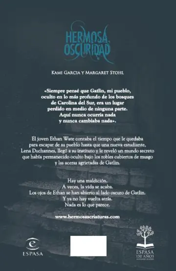 Contraportada Hermosa oscuridad