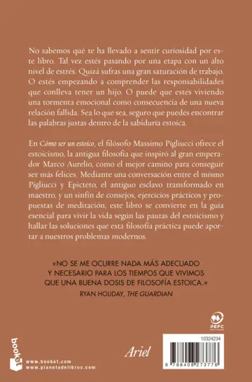 Contraportada Cómo ser un estoico