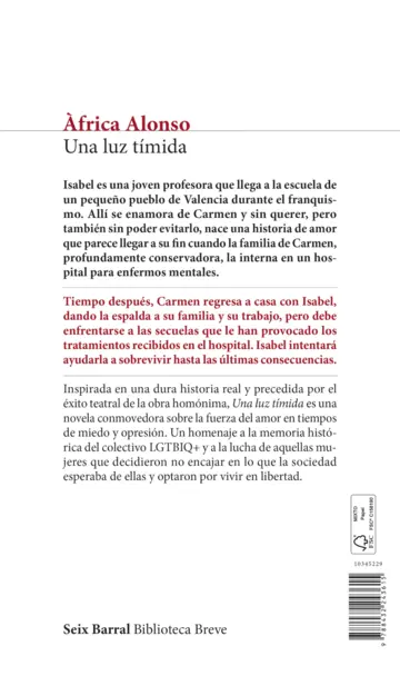 Contraportada Una luz tímida