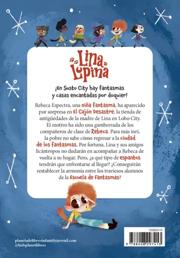 Contraportada Lina Lupina 4. Los fantasmones de Susto City