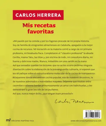 Contraportada Mis recetas favoritas