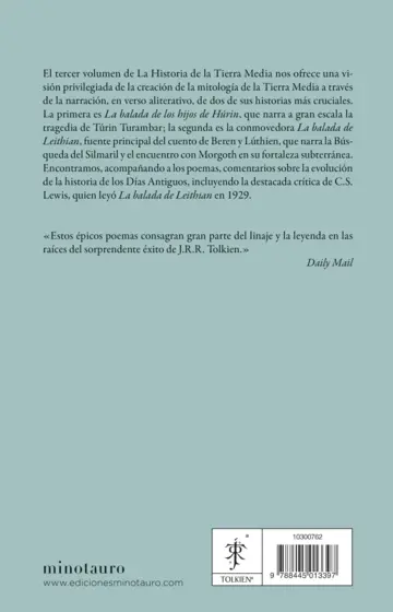 Contraportada Hª Tierra Media Nº 03/12 - Las baladas de Beleriand