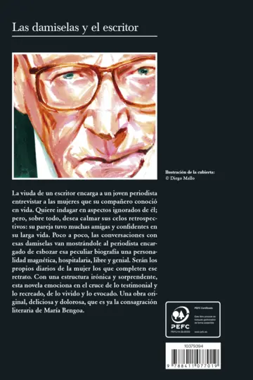 Contraportada Las damiselas y el escritor