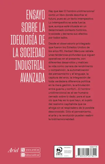 Contraportada El hombre unidimensional