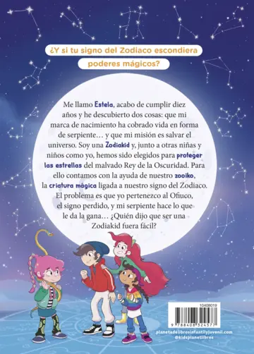 Contraportada Zodiakids 1. El poder de las estrellas