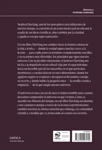 Contraportada El universo en una cáscara de nuez